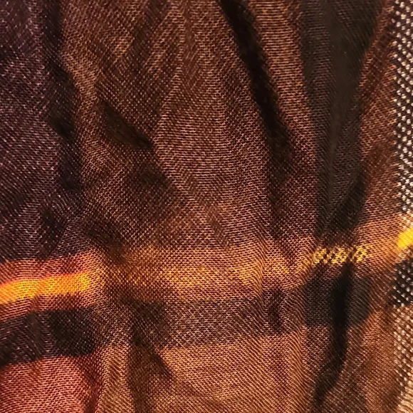 Vera Bradley Plaid Scarf in Brown and Purple - Picture 4 of 6